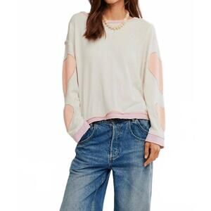 NEW FREE PEOPLE you're a star tee in beige